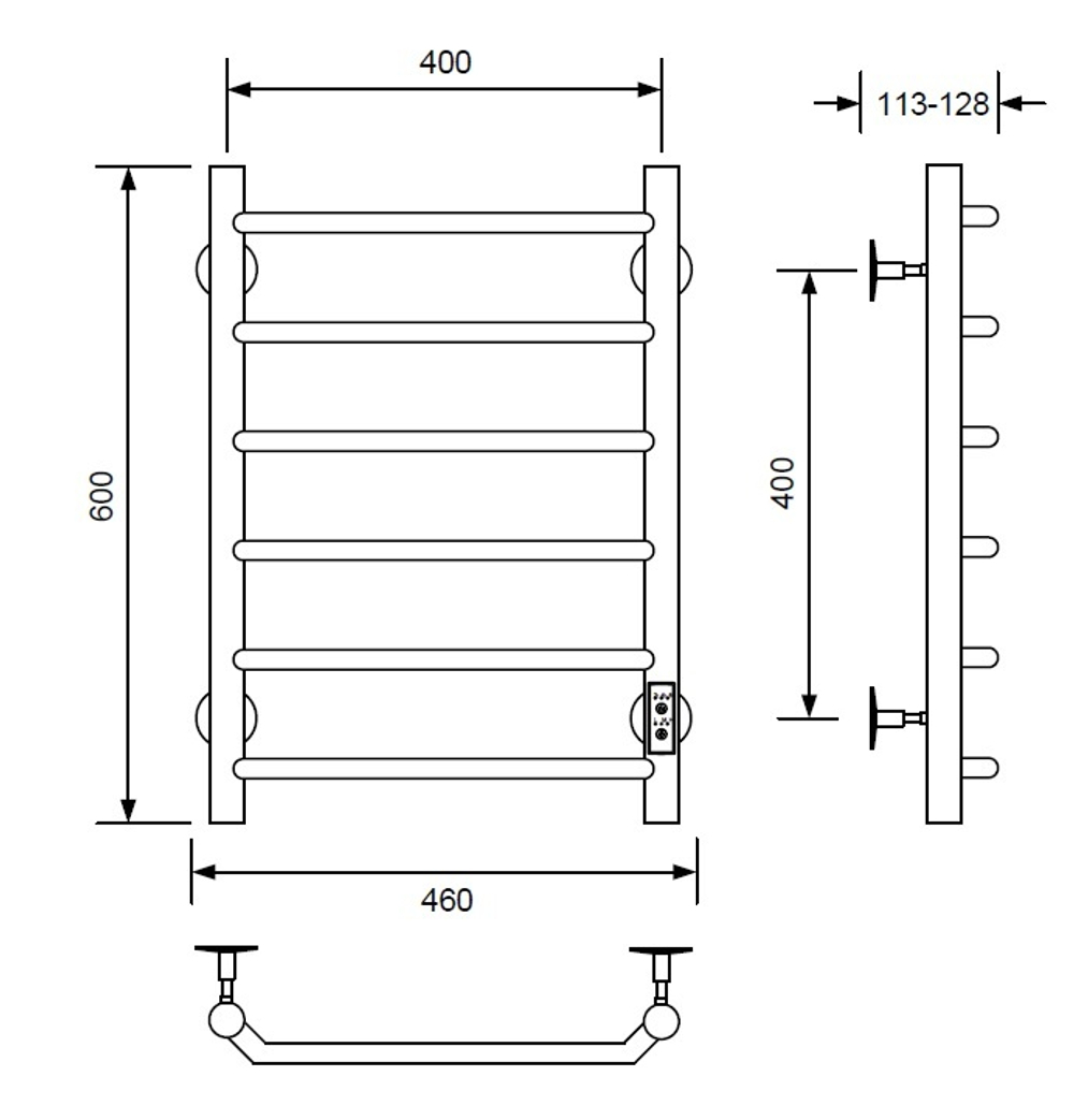 Полотенцесушитель электрический с/т Comfysan Scola EC-6 60/40, хром, шт