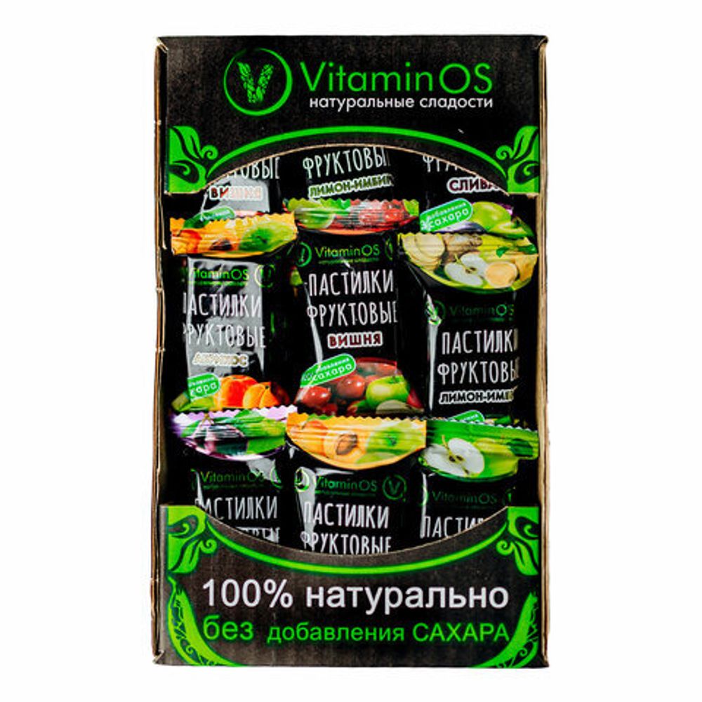 Пастила VITAMINOS фруктовое ассорти (яблоко, абрикос, слива, вишня, лимон), 400 г