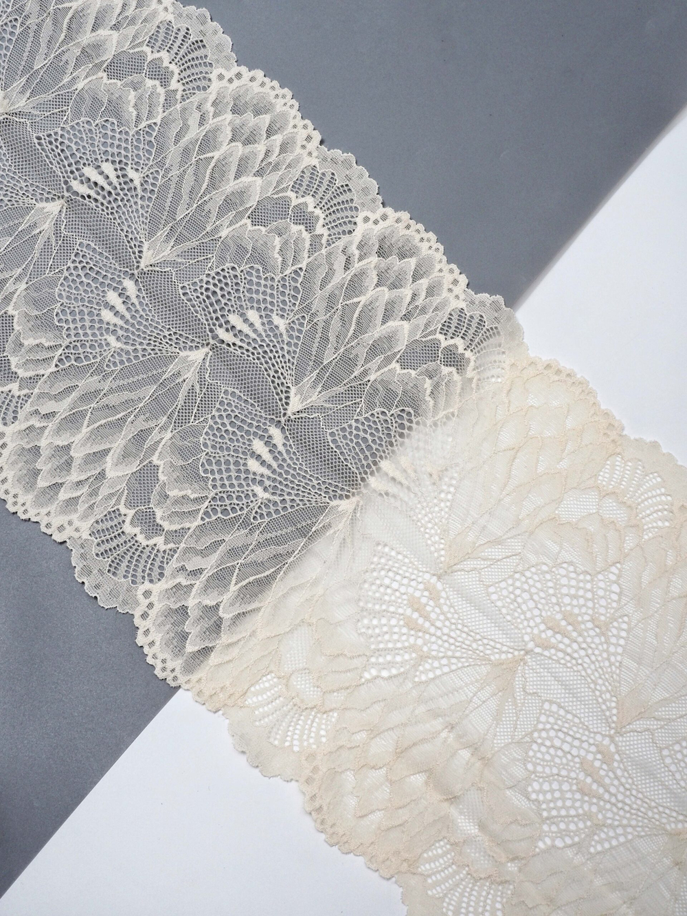 Эластичное кружево для белья цвет кремовый ширина 22 см