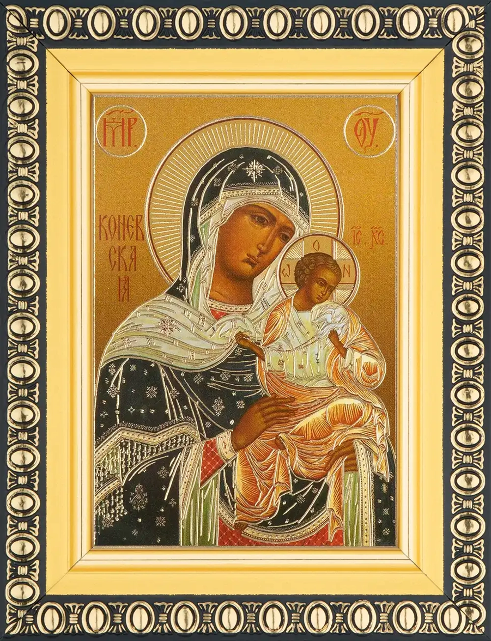 Икона БМ "Коневская" 6х9 в раме 8х11