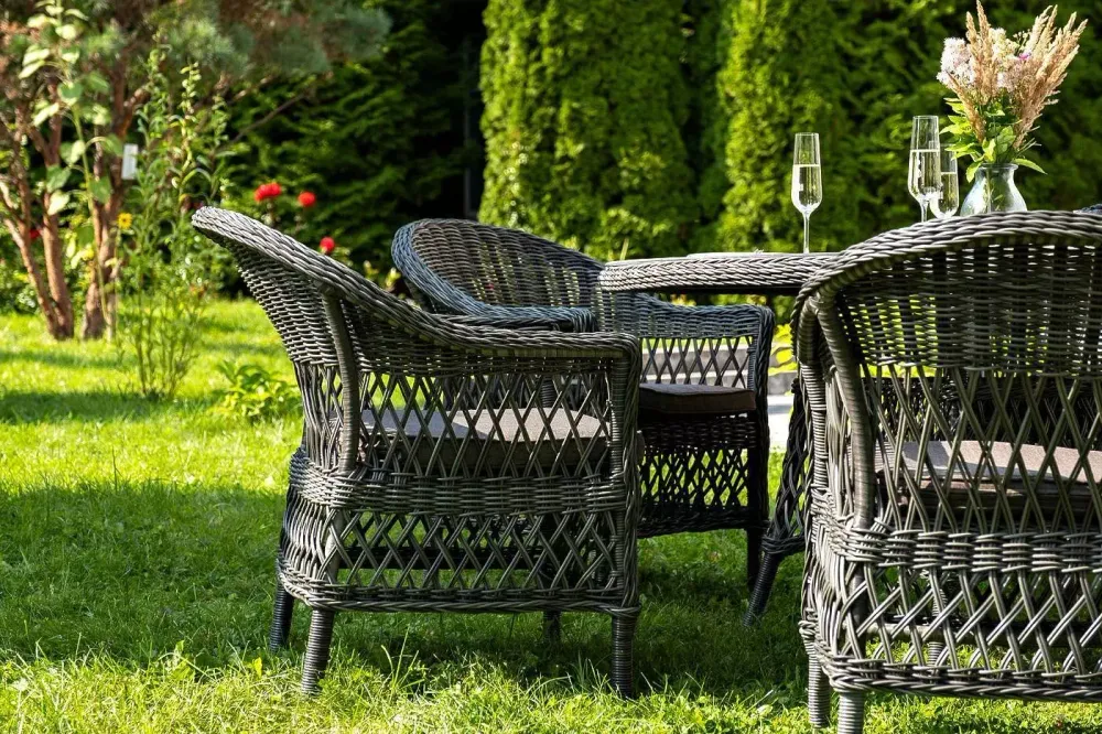 "Эспрессо–150 S" обеденная группа плетеная, цвет графит