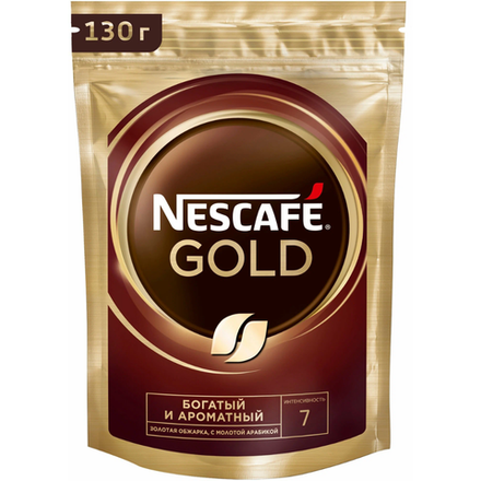 Кофе растворимый Nescafe Gold 130 гр м/уп