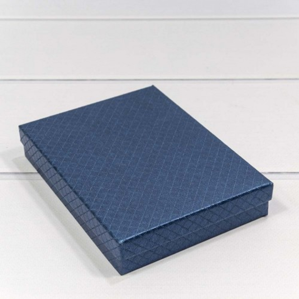 Коробка Ювелирная 16х12х3.4 см "Ромбики" (Синий)