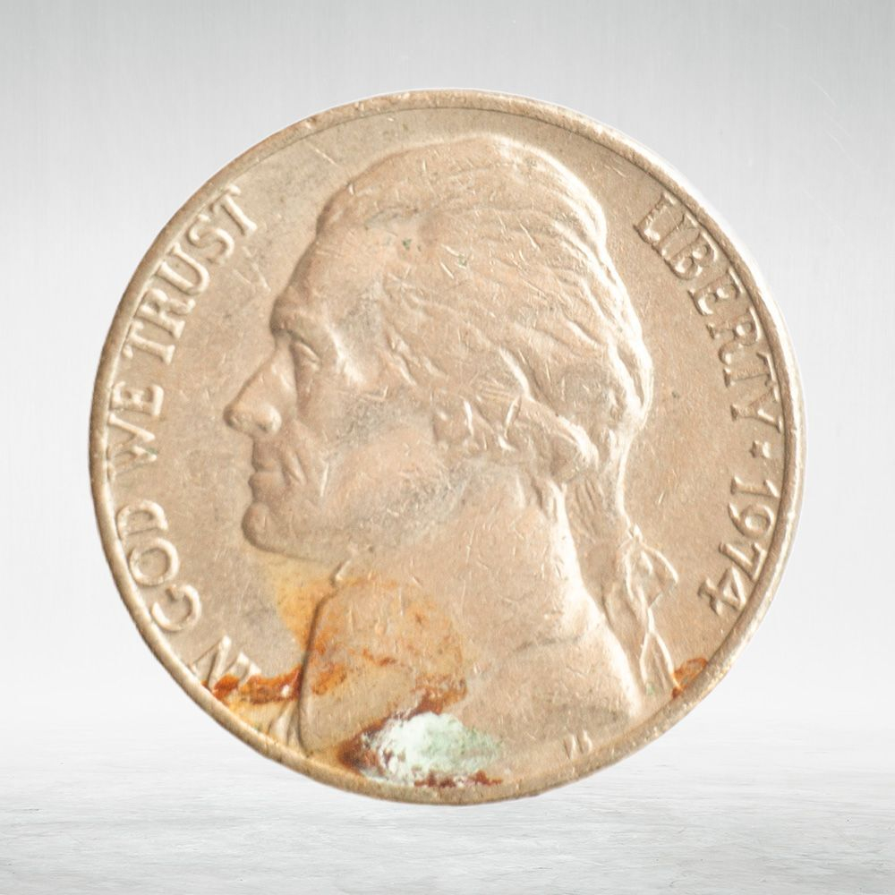 USA, 5 Cents, 1974 - Jefferson Nickel (First Portrait), VF