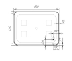 Зеркало VIANT "Люксембург" 80х60 LED подсветка  (VLUX8060-ZLED)