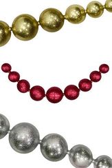 Украшение для высотной ёлки Бусы Искристые., 265 см, пластиковые, золотой, ПромЕлка, (БИП-265Gold)