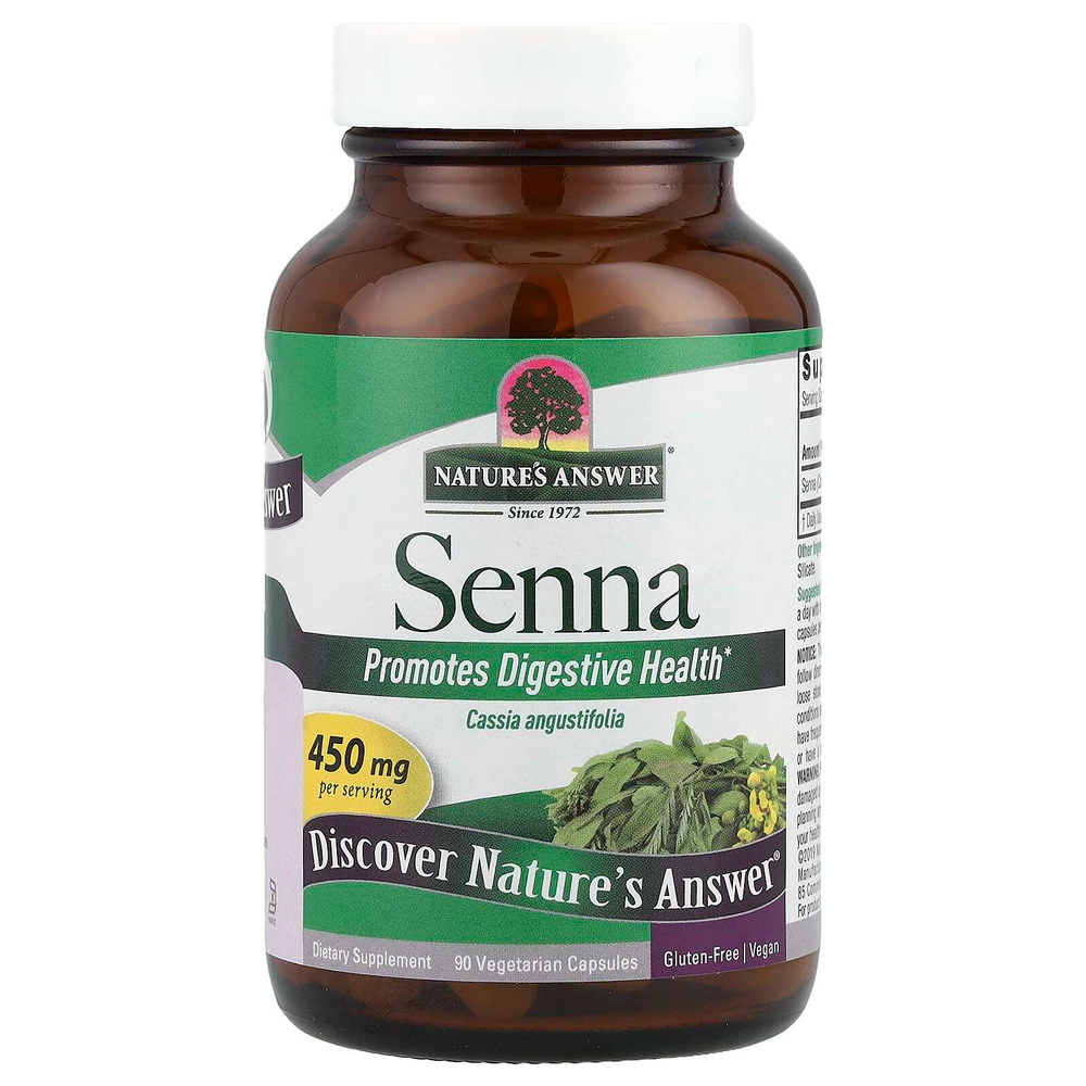 Nature's Answer, Сенна, 450 мг, 90 вегетарианских капсул