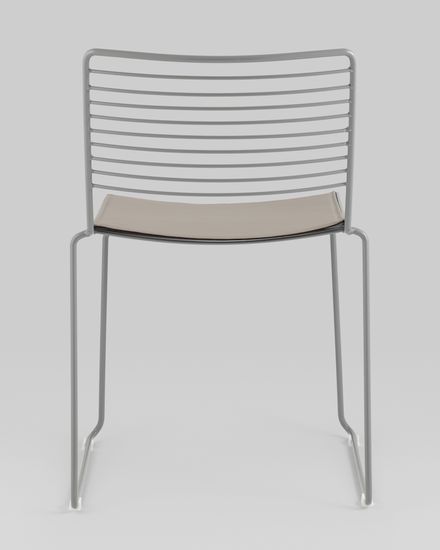 Стул металлический обеденный Hero серый с подушкой