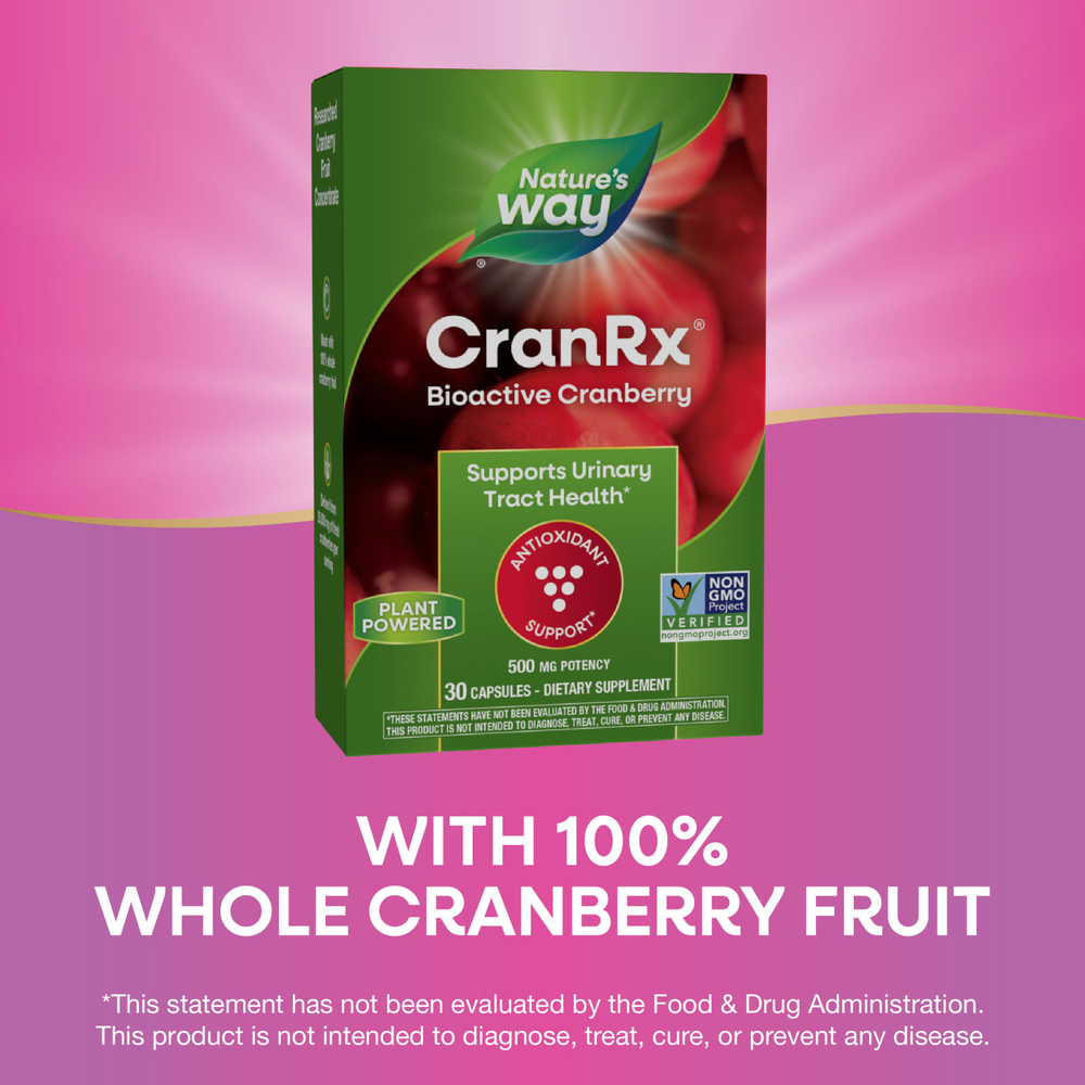 Nature's Way, CranRx®, биоактивная клюква, 500 мг, 30 капсул