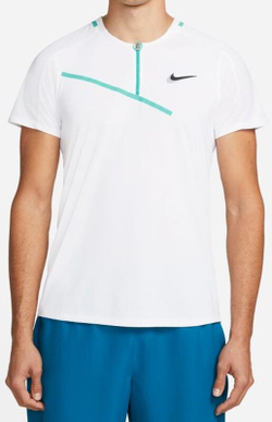 Мужское теннисное поло Nike Spring Slam Ultimate Zip Polo M - белый
