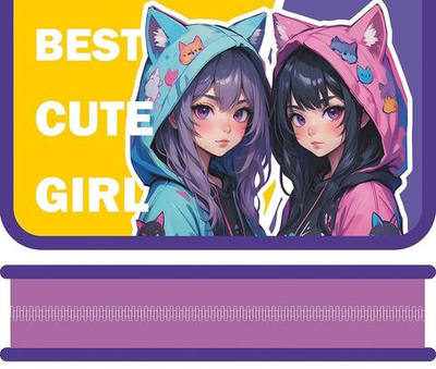 Пенал 1 секц. большой с откидной планкой 190/115 "Лучшие подружки 2025"