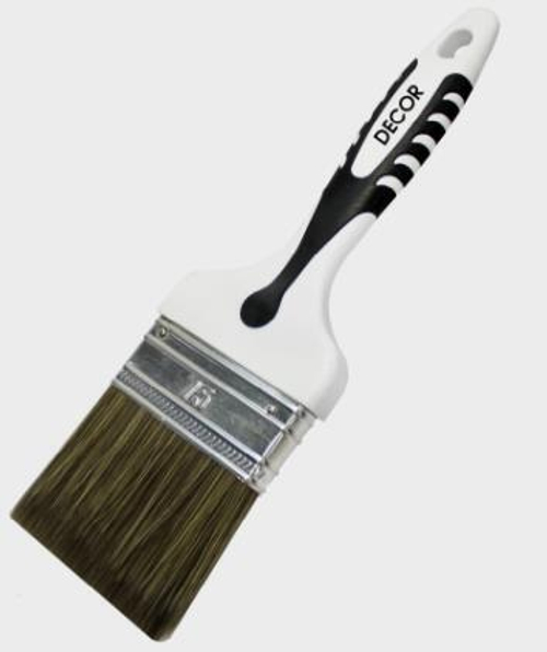 Кисть плоская  Black White    75мм*15мм  для финишных работ, тёмный, синтет. ворс, 2К ручка/830-075