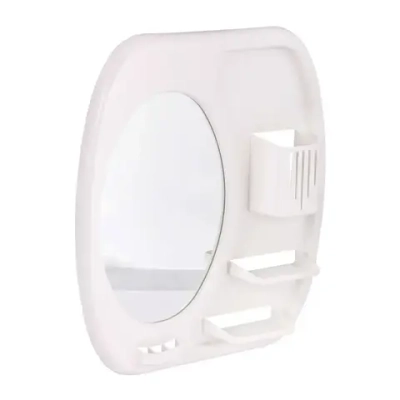 Зеркало с полкой для ванной Аква (белый)