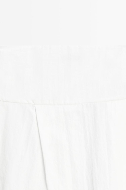 Massimo Dutti Юбка миди с кокеткой и складками, белый