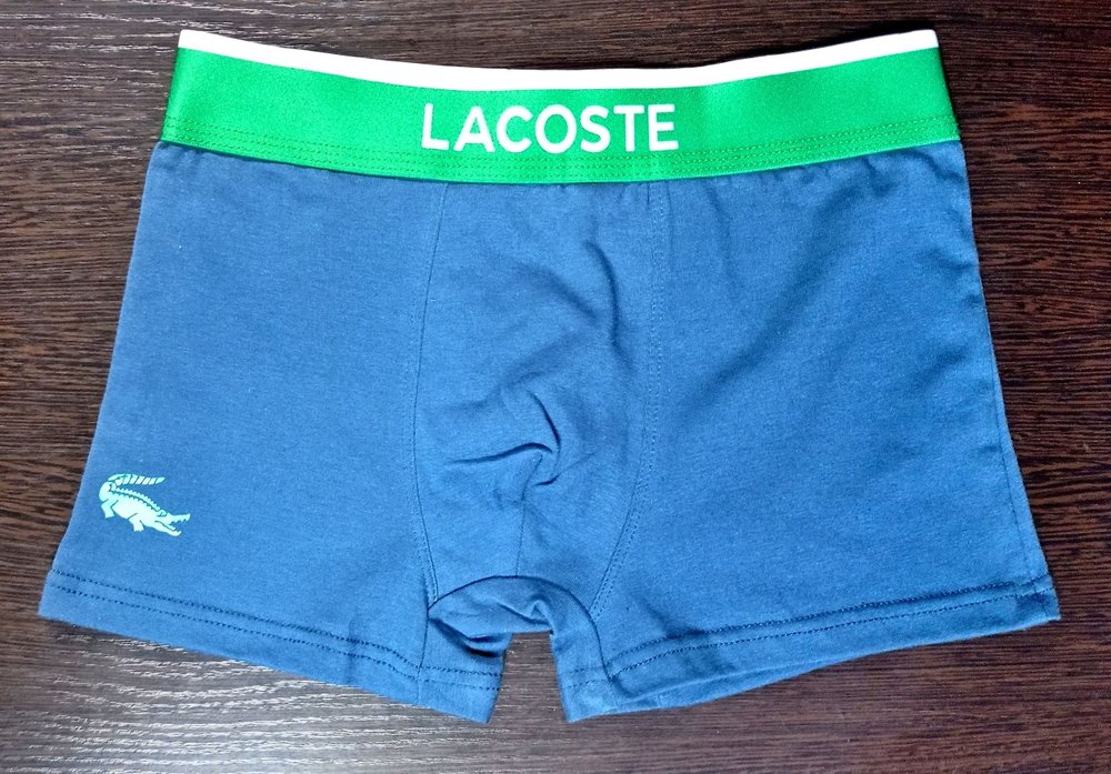 Трусы мужские "Lacoste" 1 шт., хлопок, размер XL, цвета чёрный, синий, серый, зелёный