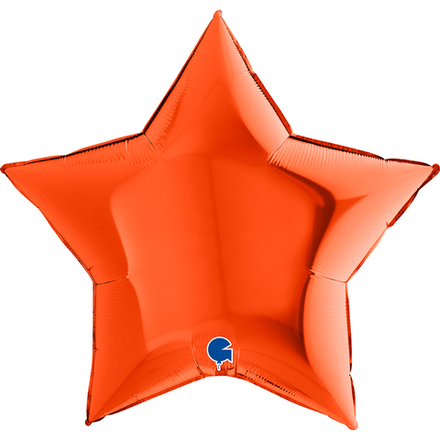Шар (18""/46 см) Звезда, Оранжевый, 1 шт. ж57