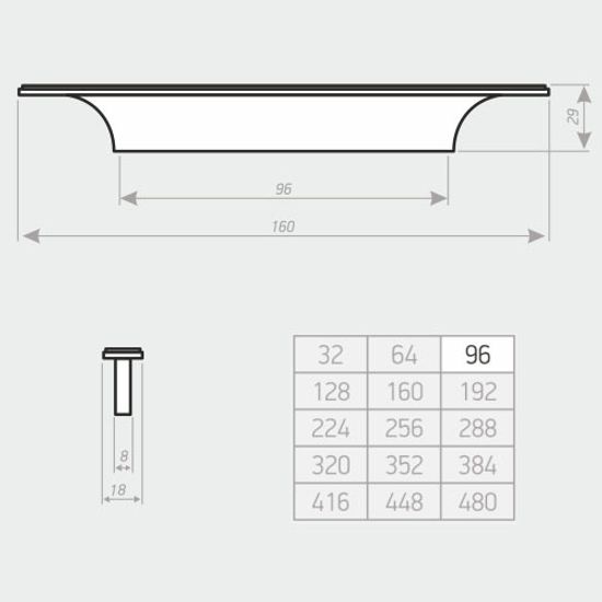 Ручка-скоба Алди С-48 096 черный