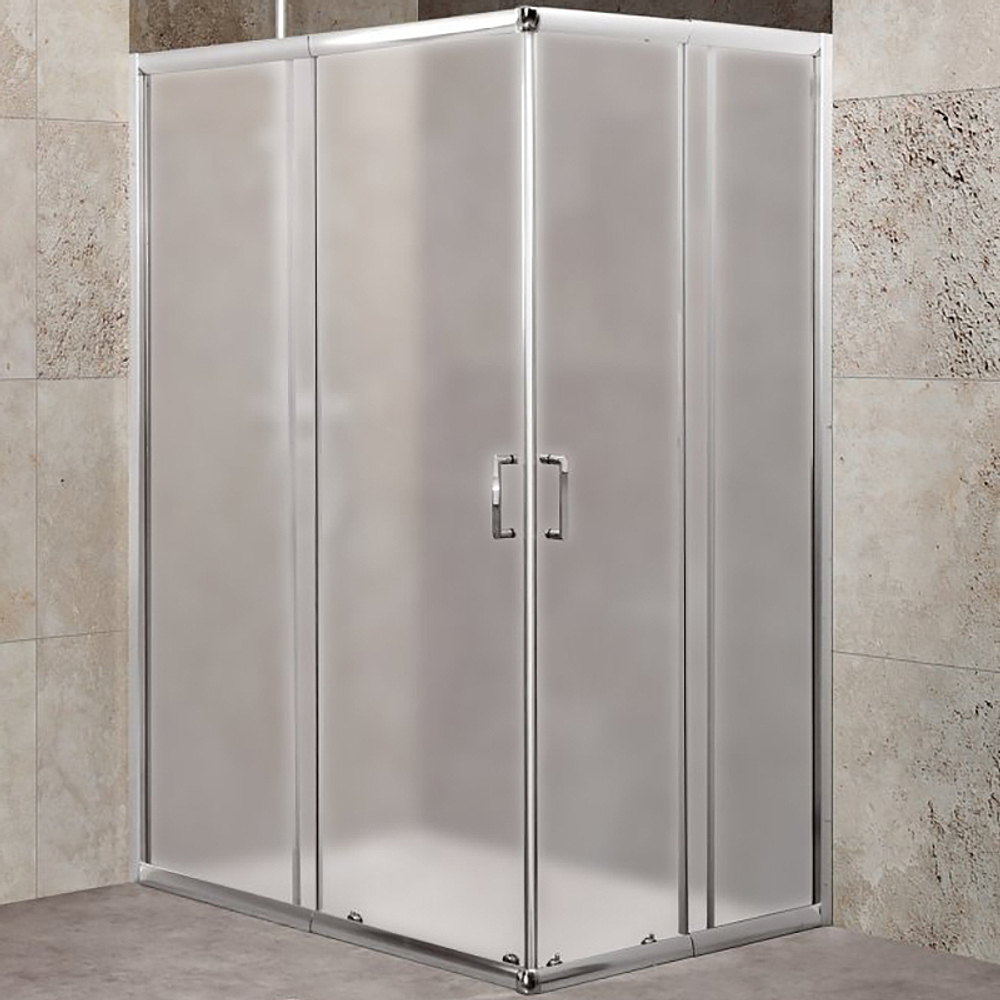 Душевой уголок BelBagno Unique 115х90 UNIQUE-AH-2-100/115-75/90-P-Cr профиль Хром стекло рифленое