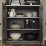 Шкаф - HAUGA IKEA/ХАУГА ИКЕА, 46х210х199 см, серый