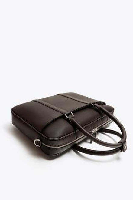 ZARA ПОРТФЕЛЬ ТЕКСТУРНЫЙ, КОРИЧНЕВЫЙ