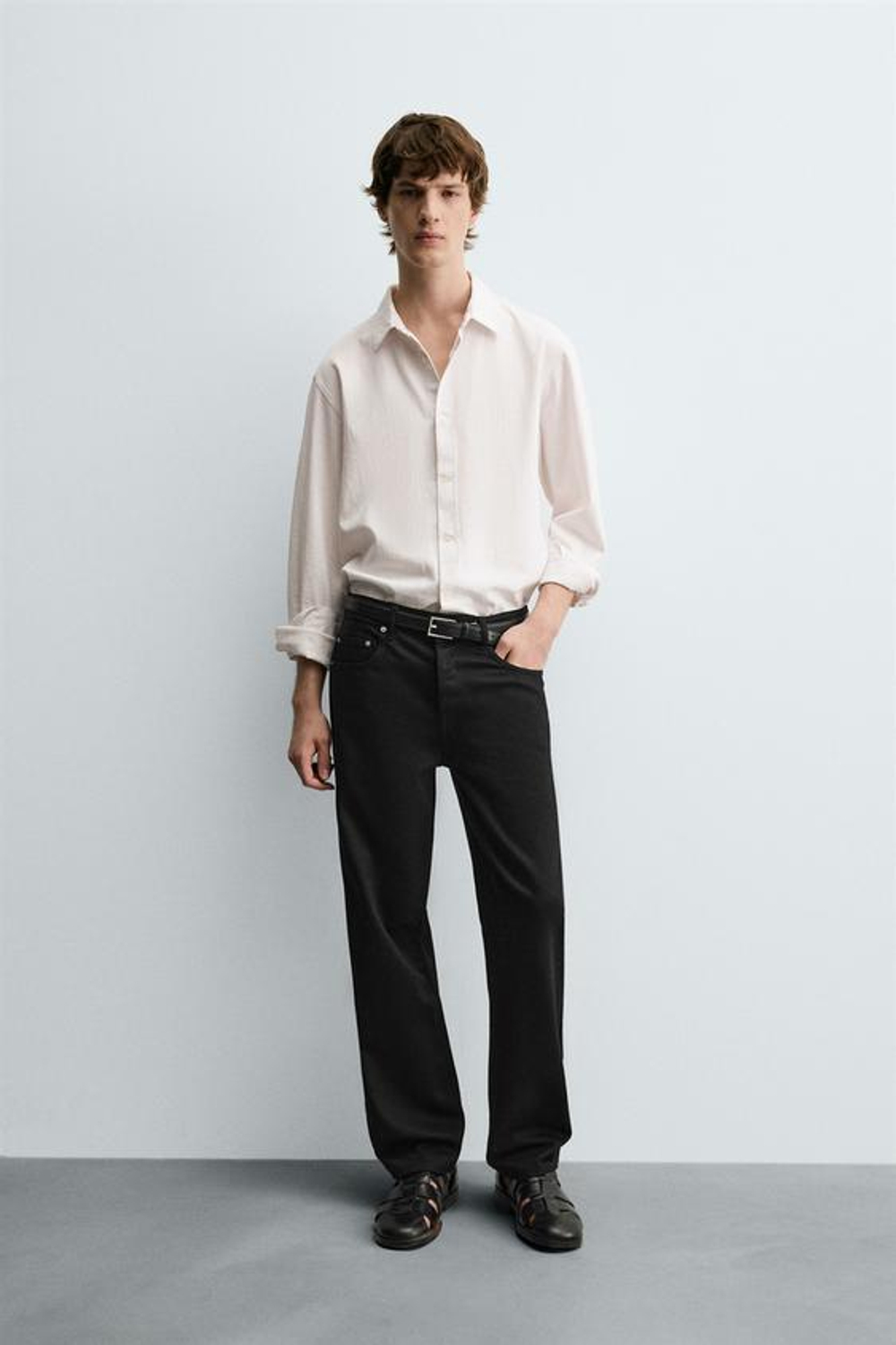 ZARA ДЖИНСЫ STRAIGHT FIT, ЧЕРНЫЙ