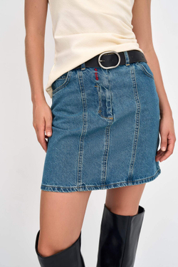 Джинсовая мини юбка женская JEANS MINI SKIRT DARK BLUE