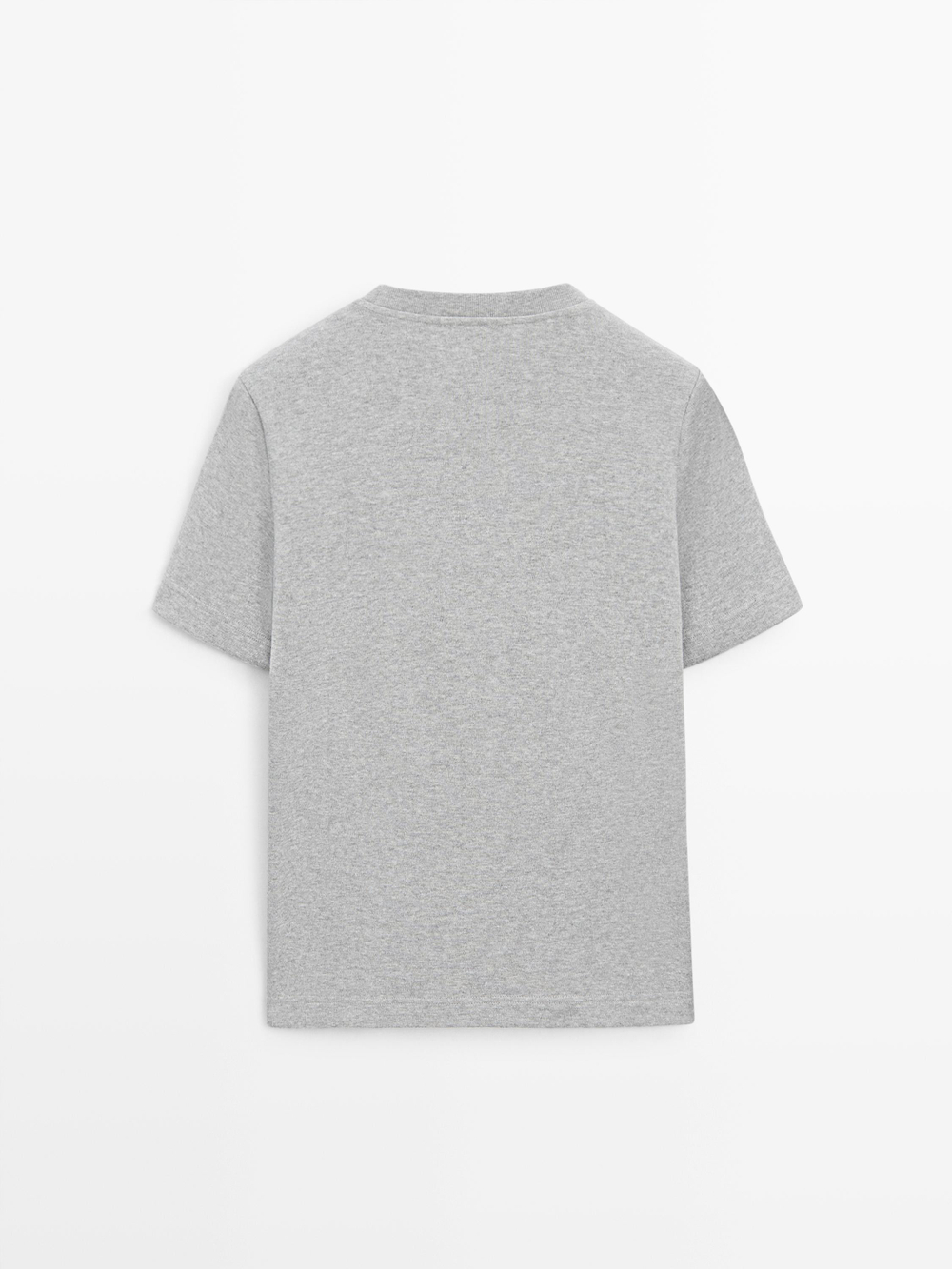 Massimo Dutti Футболка с коротким рукавом из 100% хлопка, серый