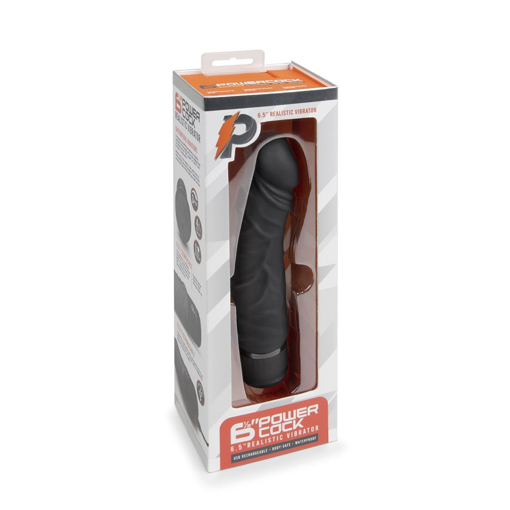 Черный вибратор-реалистик 6.5 Girthy Realistic Vibrator - 19 см. (Цвет: черный)