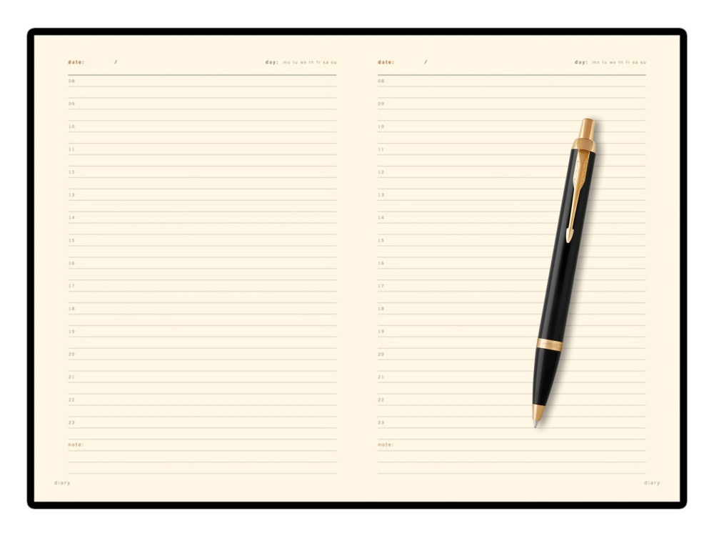 Подарочный набор: Шариковая ручка Parker IM Metal Black GT и Ежедневник недатированный А5 красный