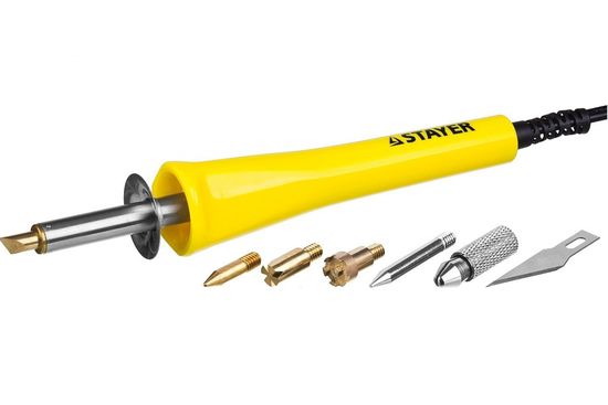 Прибор STAYER для выжигания, пайки, резки с набором насадок 6 шт