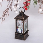 Сувенир с подсветкой «Фонарь с сказочным снеговиком» 5.5*5.5*12.5 см (3хAG13)