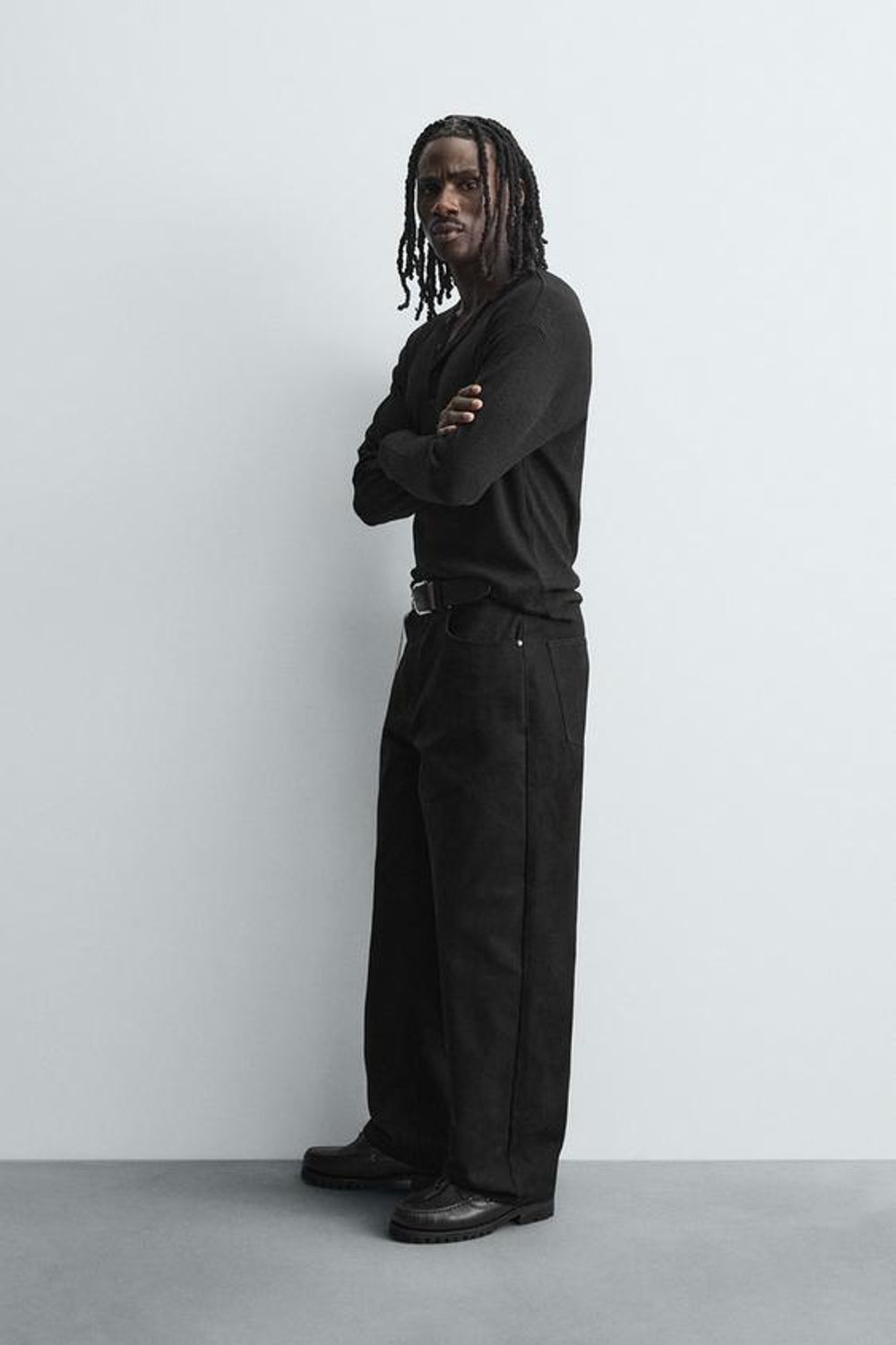 ZARA ДЖИНСЫ BAGGY FIT, ЧЕРНЫЙ