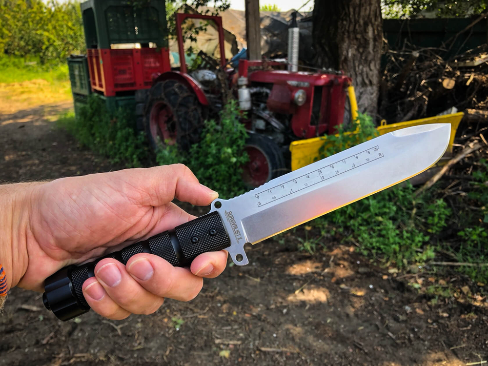 Нож выживания Survivalist Z D2 StoneWash Serrated