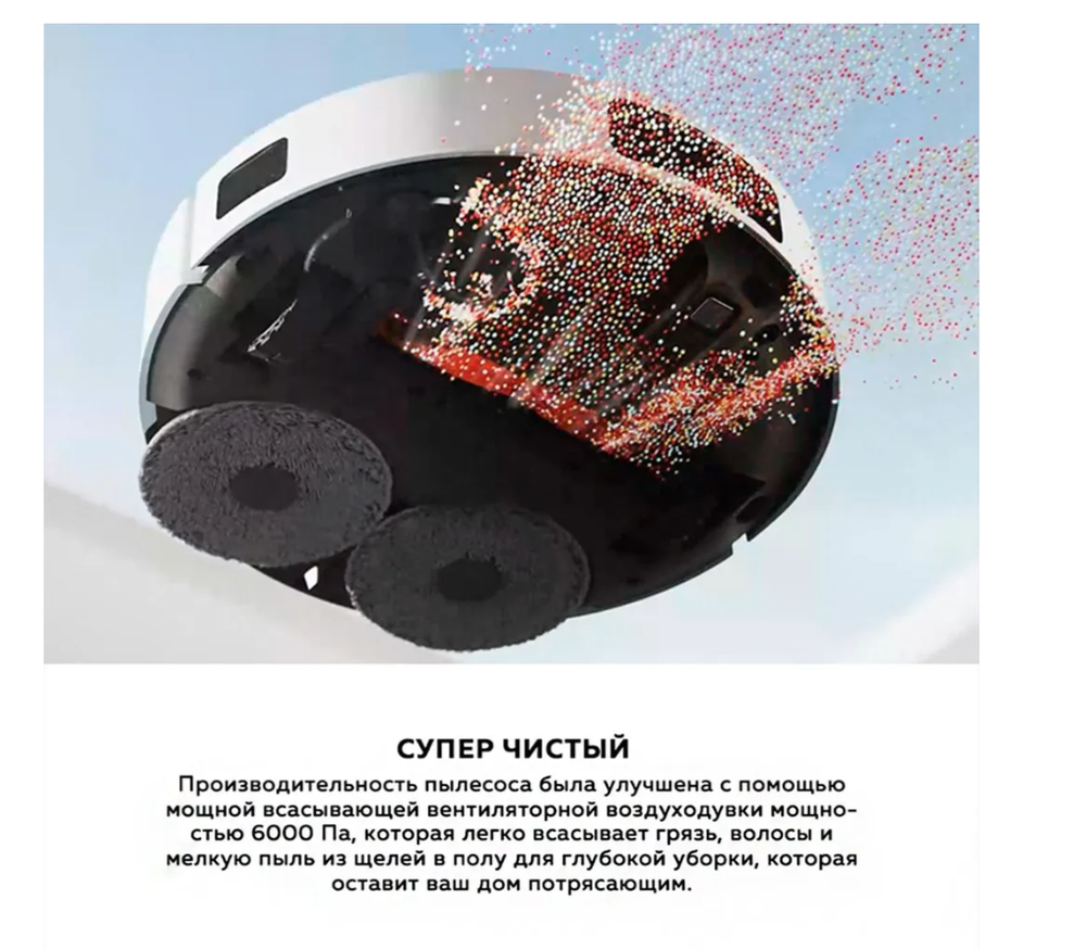 Робот-пылесос Xiaomi Robot Vacuum S20+ (BHR8159EU) EU White, белый