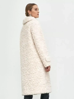 Шуба из шерсти мериноса чебурашка, молочная, SilverFox