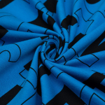 Футер 2-х нит. с рисунком, 100% хлопок, 220 гр/м2, св.синий/чёрный (20500)