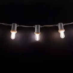 Мини Белт-лайт LTC 10 м., Патрон E14, провод белый ПВХ, шаг 10 см., 100 патронов, IP65, LTC (MBL10m/100L-8-1)