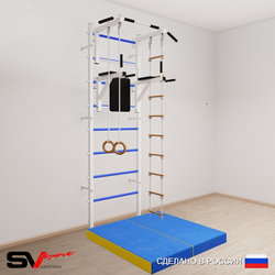 Шведская стенка Sv Sport 5784 (Турник стандарт/Брусья/Кольца/Лестница/Мат 1м)
