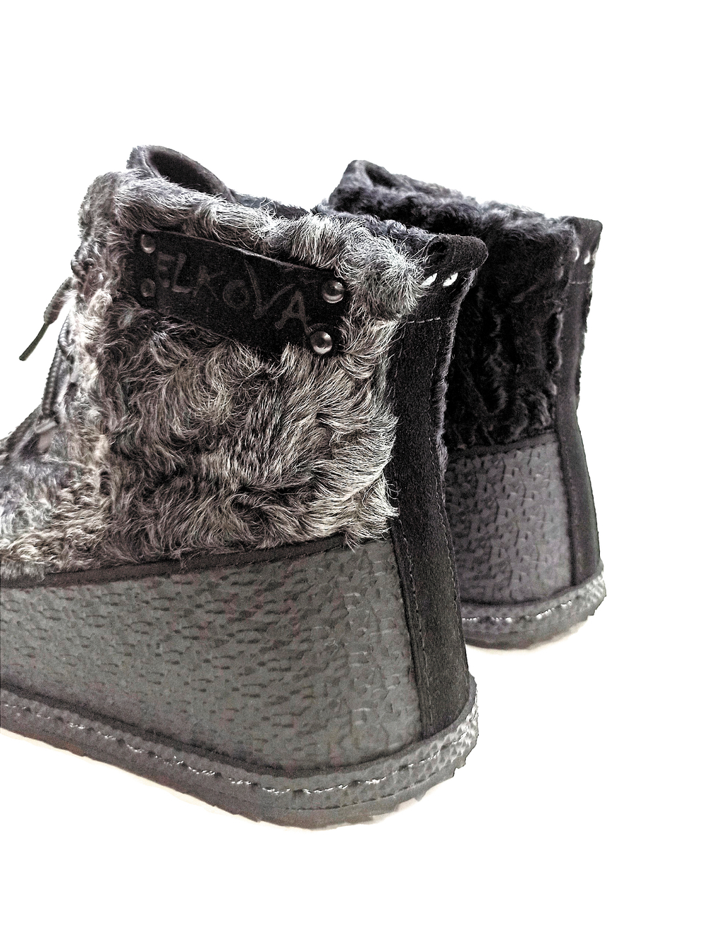 Ботинки из натурального каракуля "DOUBLE COLOR"