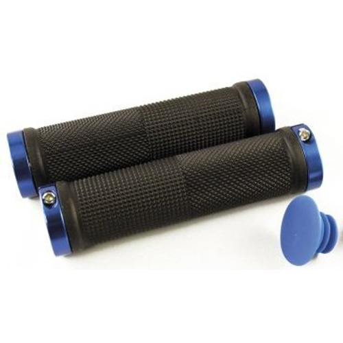 Грипсы CLO201 на руль резиновые 130мм с 2 фиксат. черно-синие анодир. CLARKS