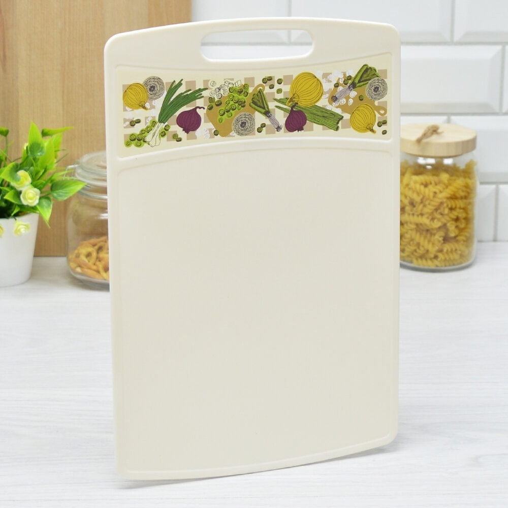 Доска разделочная 335*220*4мм "Bergamo" прямоугольная (светло-бежевый)