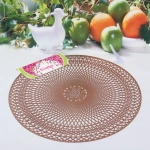 Салфетка плетеная 38см «Кружево» розовое золото