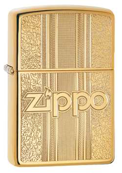 Зажигалка Zippo Classic с покрытием High Polish Brass, латунь/сталь, золотистая, 36x12x56 мм
