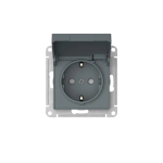 ATLASDESIGN РОЗЕТКА с заземлением со шторками с крышкой,16А,IP20, мех.,быстрозажим. клем., ГРИФЕЛЬ