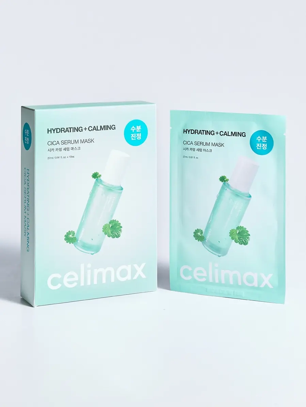 Celimax Ампульная тканевая маска с экстрактом центеллы и гиалуроновой кислотой Hydrating Calming Cica Serum Mask 27 мл х 10 шт