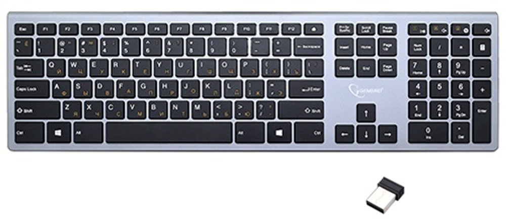 Клавиатура Gembird KBW-1 USB Wireless серый