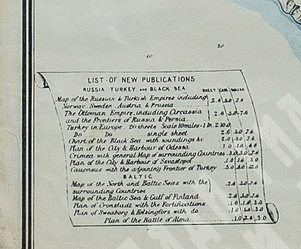 Карта обороны и осады Севастополя 1854 с указанием батарей и подходов. Джеймс Уайлд. 1854г. 1-е изд.