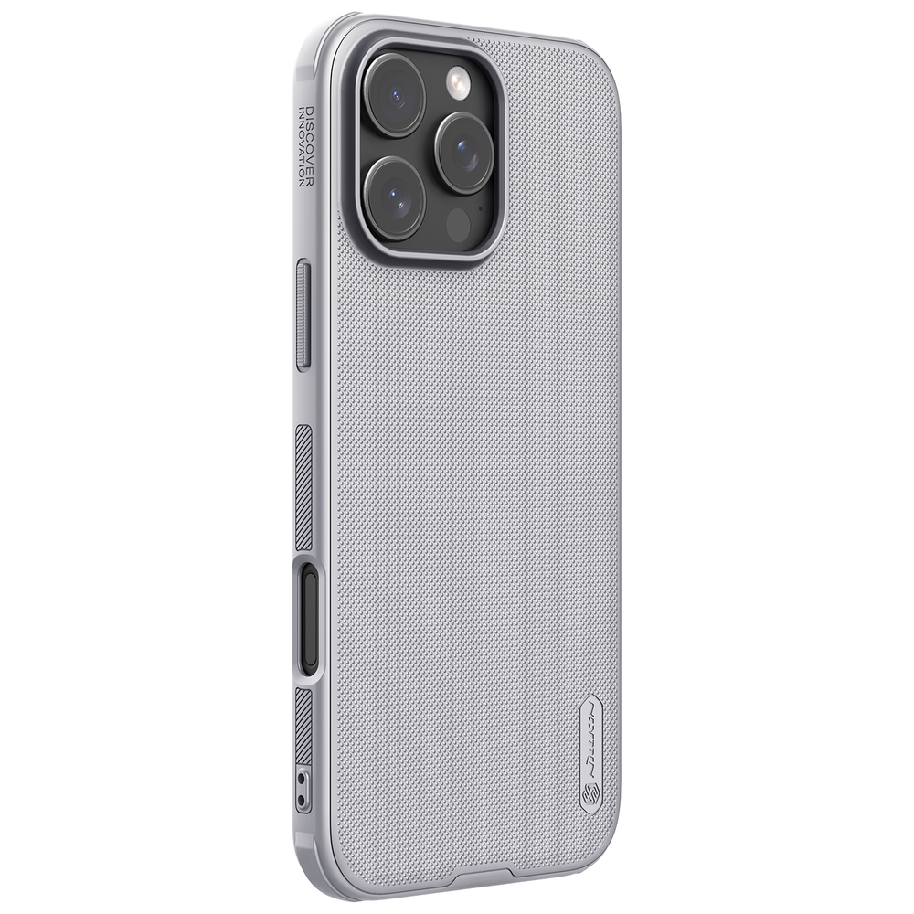 Усиленный чехол серого цвета (Titanium Gray) от Nillkin для iPhone 16 Pro, серия Super Frosted Shield Pro