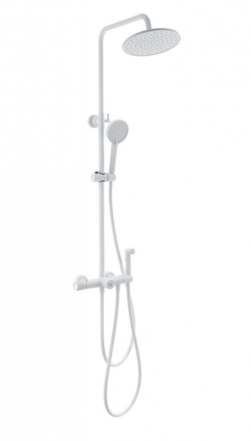 Душевая система с техническим душем и термостатом WONZON & WOGHAND, Белый матовый (WW-B3097-A-MW)