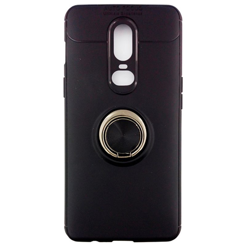 Чехол AUTO FOCUS (с держателем кольцом) OnePlus 6 (Black)